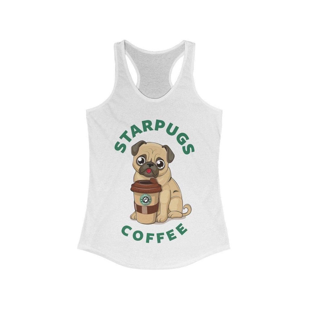 Starpugs Coffee & Pug Lover Racerback Tank Top.