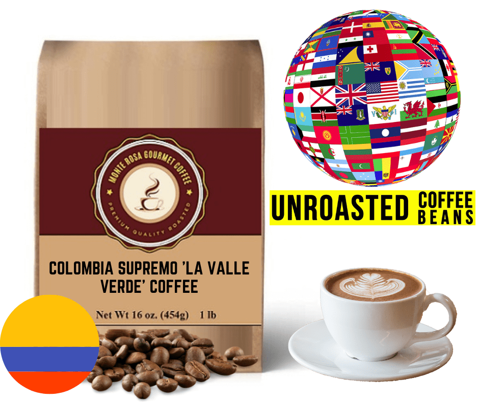 Colombia Supremo 'La Valle Verde' Coffee - Green/Unroasted.
