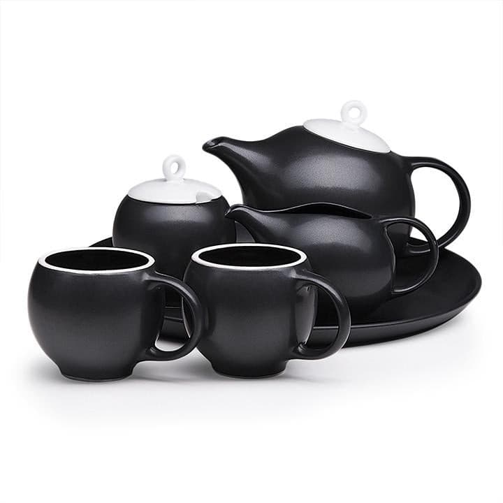 EVA 6-piece tea set - Black matte.