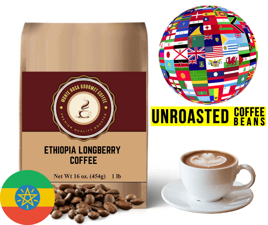 Ethiopia Longberry Coffee - Green/Unroasted.