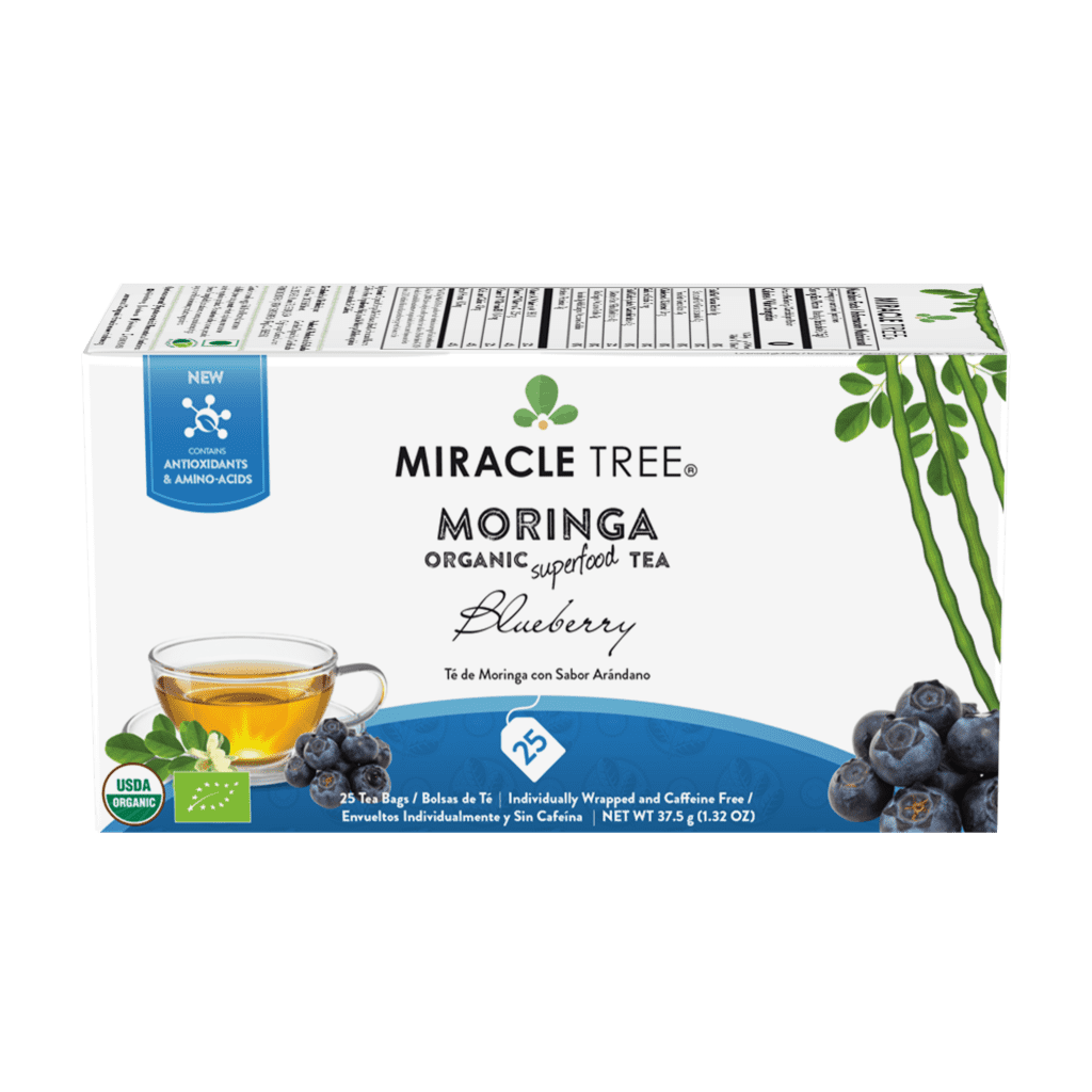 Miracle Tree Organic Moringa Tea Blueberry.