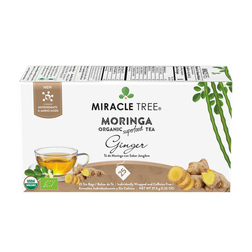 Miracle Tree Organic Moringa Tea Ginger.