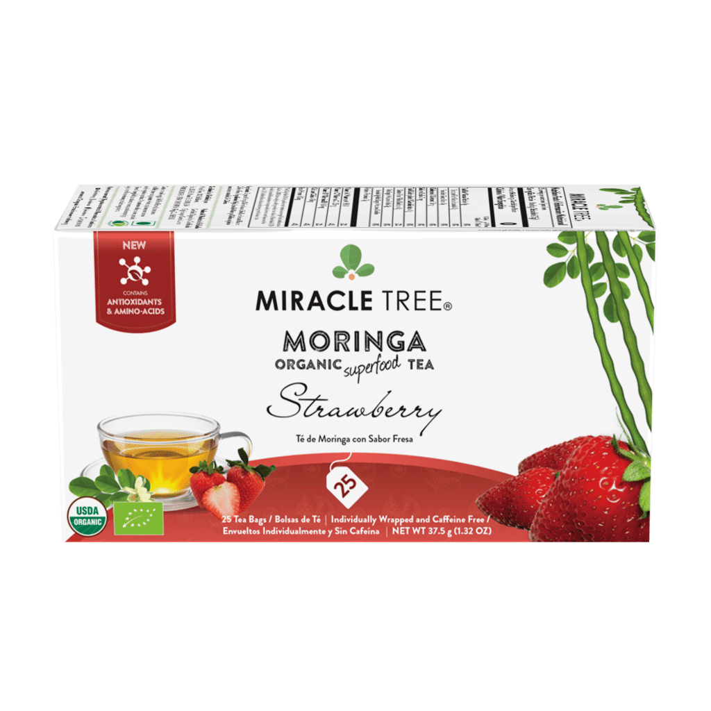 Miracle Tree Organic Moringa Tea Strawberry.