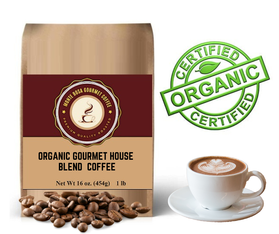 Organic Gourmet House Blend Coffee.
