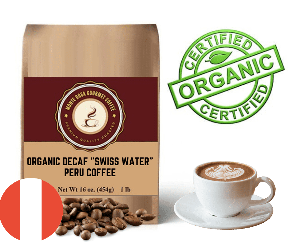 Organic Decaf "Swiss Water" Peru Coffee.
