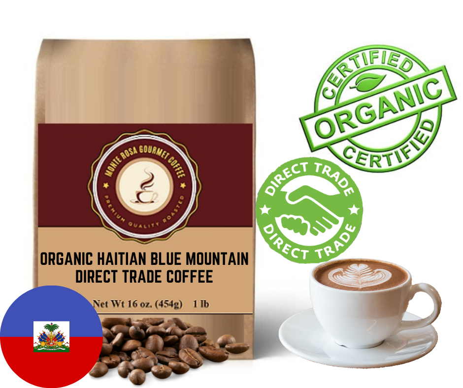 Organic Haitian Blue Mountain Direct Trade Coffee.