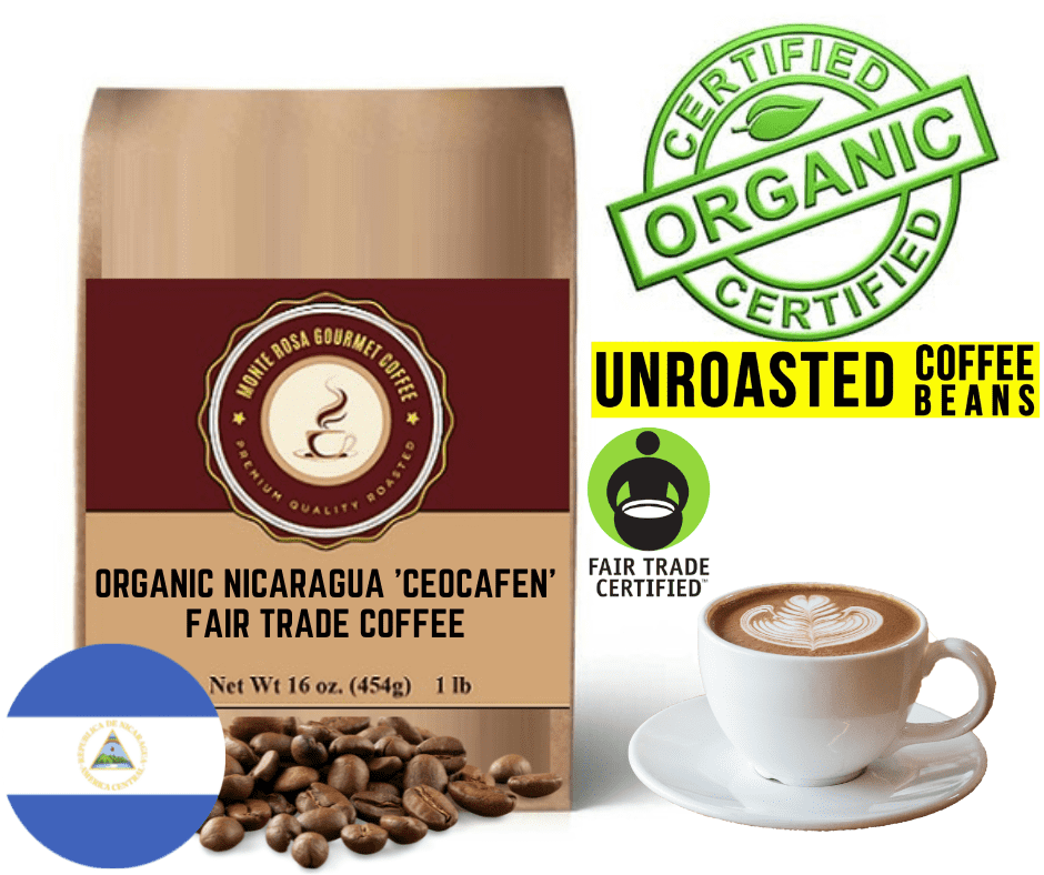 Organic Nicaragua 'Ceocafen' Fair Trade Coffee - Green/Unroasted.