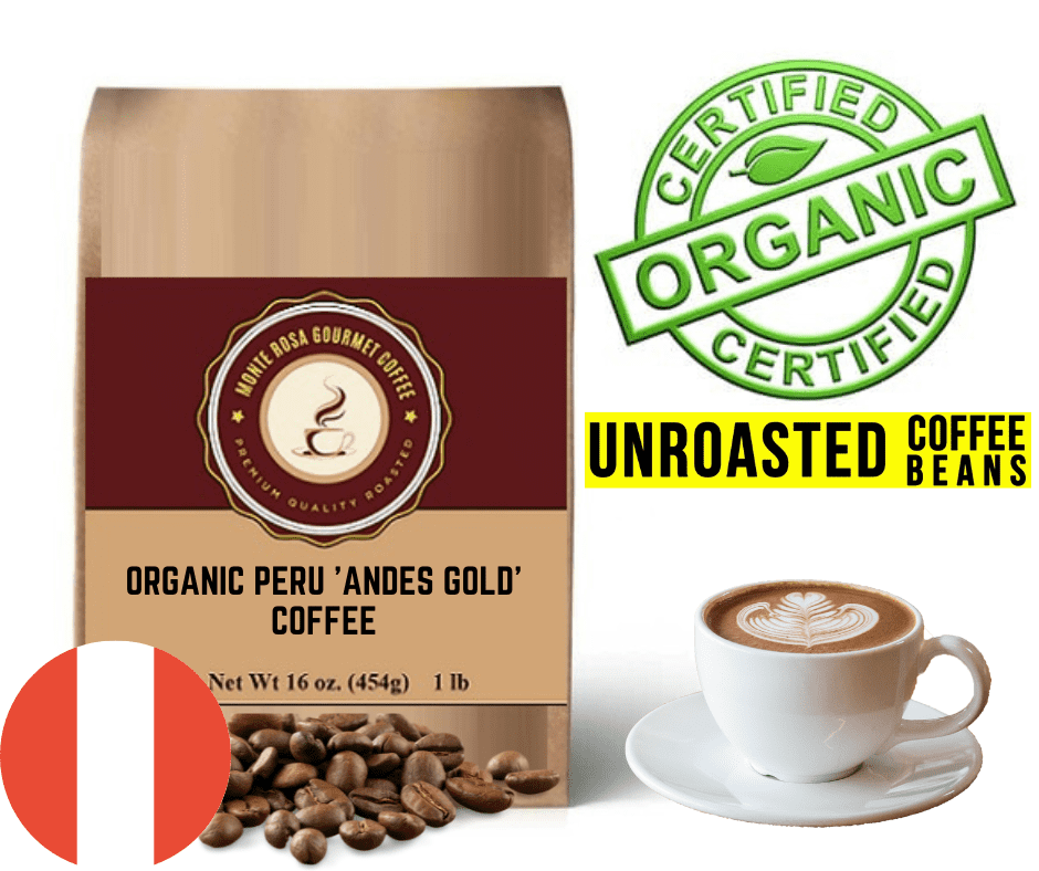 Organic Peru 'Andes Gold' Coffee - Green/Unroasted.