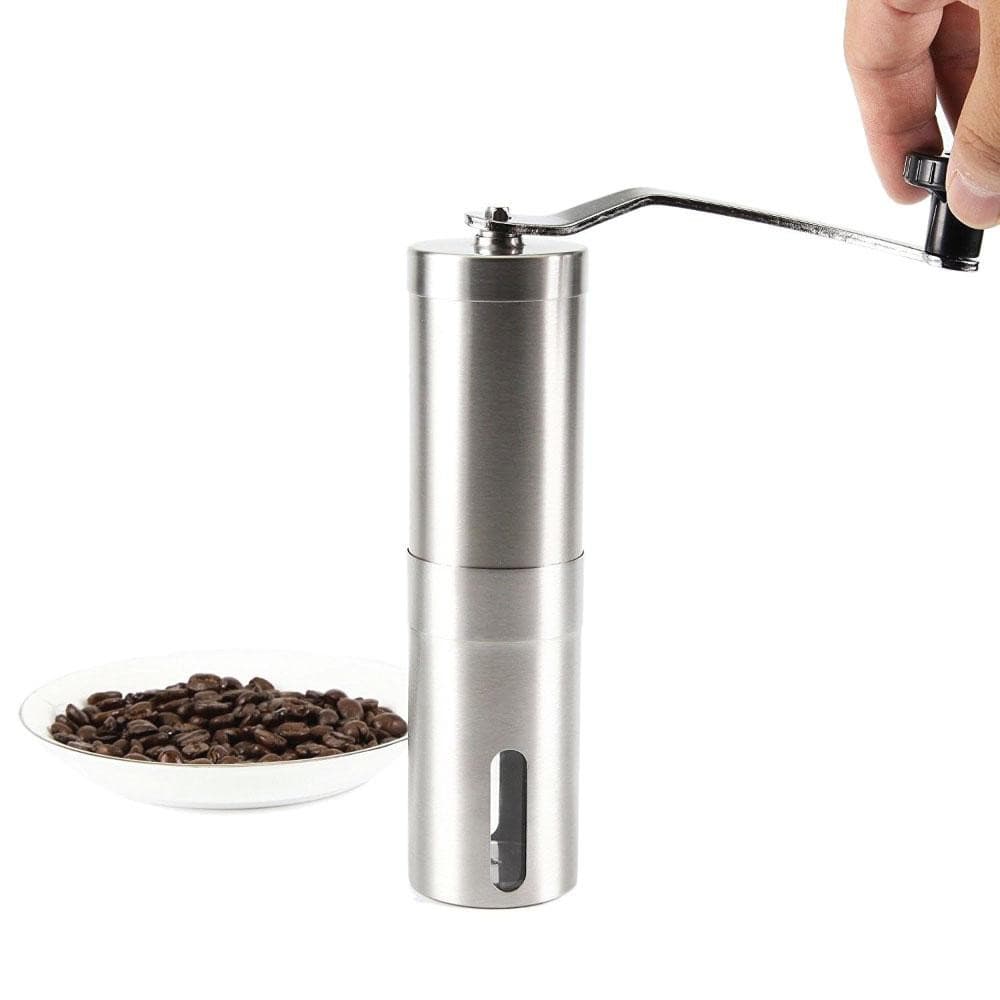 Coffee Bean Grinder - Stainless Steel Ceramic Burr Manual Hand Crank.