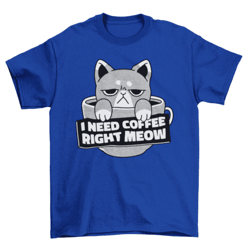 Angry cat coffee drink t-shirt.