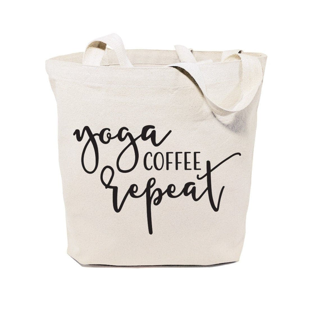 Yoga, Coffee and Repeat Gym Cotton Canvas Tote Bag.