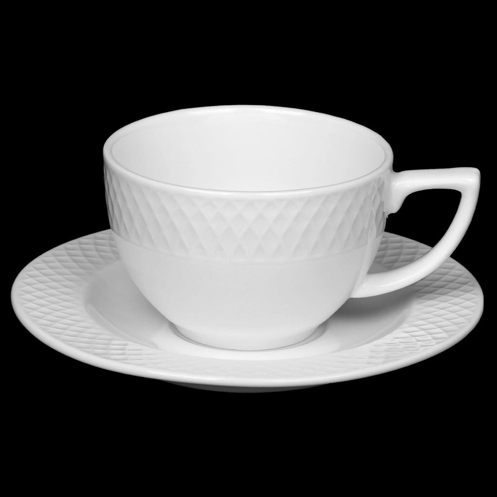 [A] Fine Porcelain 6 Oz | 170 Ml Cappuccino Cup & 5.5" Saucer Set Of 6.