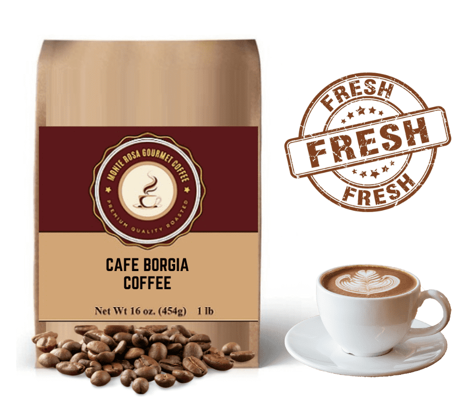 Cafe Borgia Flavored Coffee.