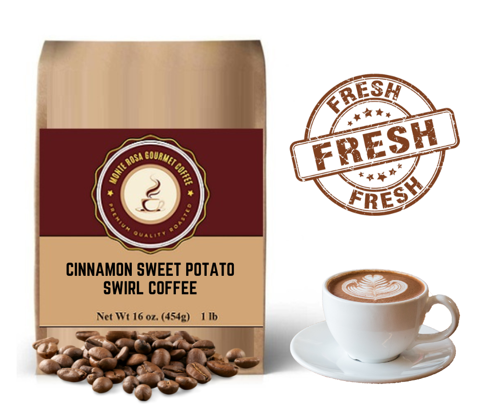 Cinnamon Sweet Potato Swirl Flavored Coffee.