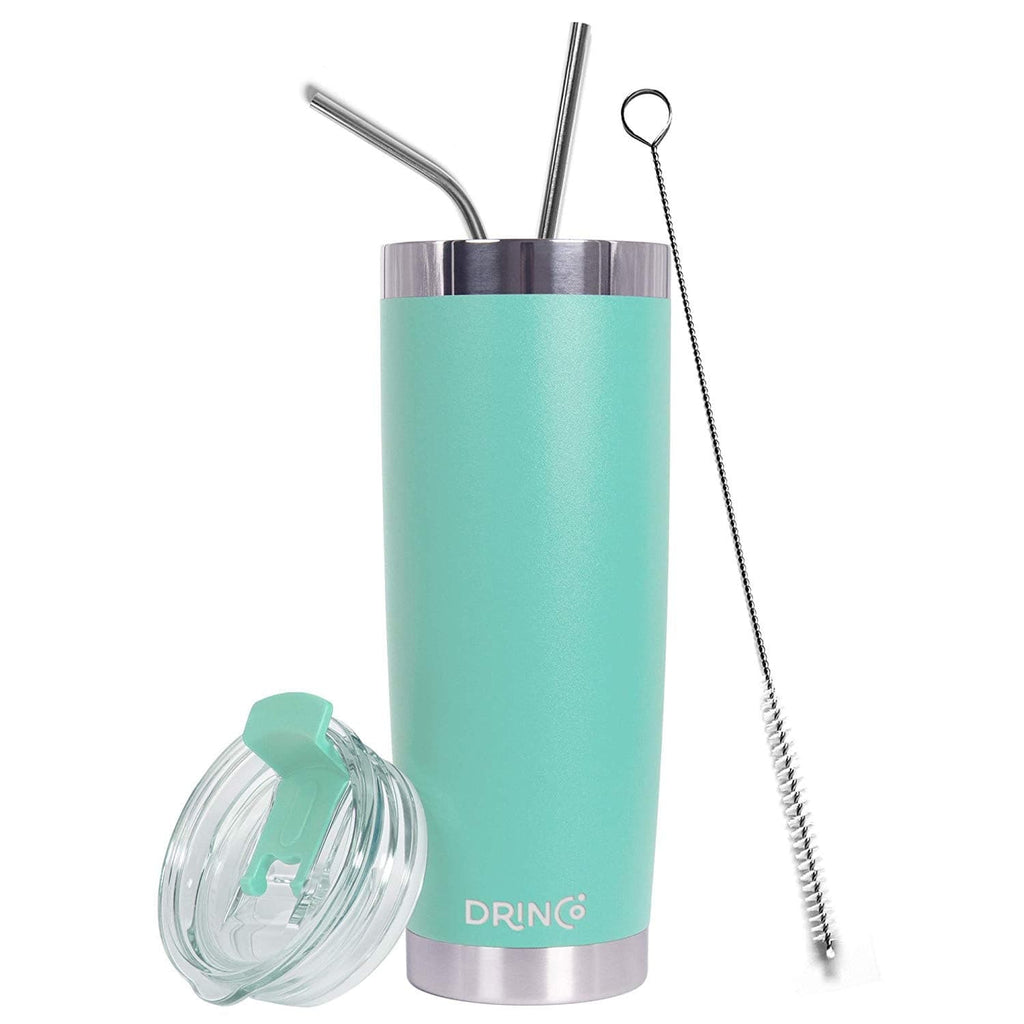 DRINCO®  20oz Insulated Tumbler w/Spill Proof Lid, 2 Straws(Teal).