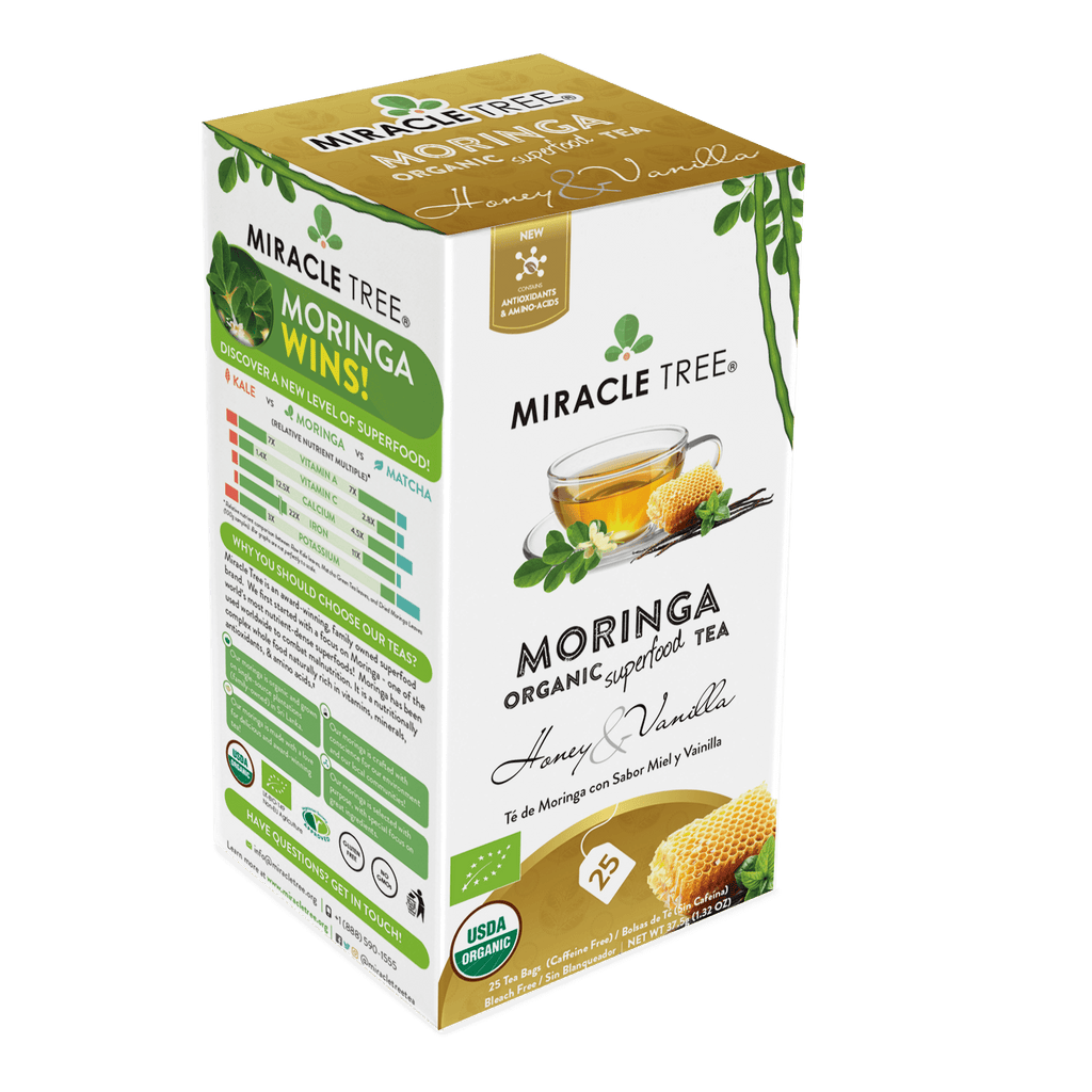 Miracle Tree Organic Moringa Tea Honey Vanilla.