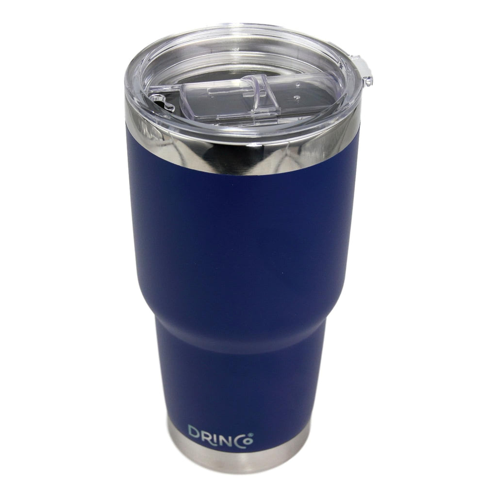 DRINCO® 30oz Insulated Tumbler Spill Proof Lid w/2 Straws (Royal Blue).