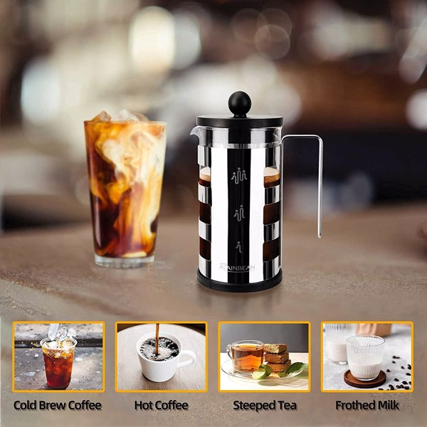 Stainless Steel 600 ml French Press Coffee Maker.