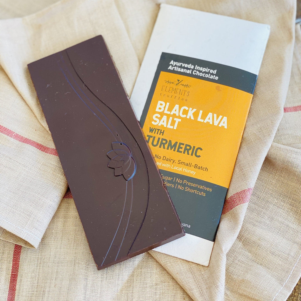 Black Lava Salt with Turmeric Chocolate Bar - Pack of 3.