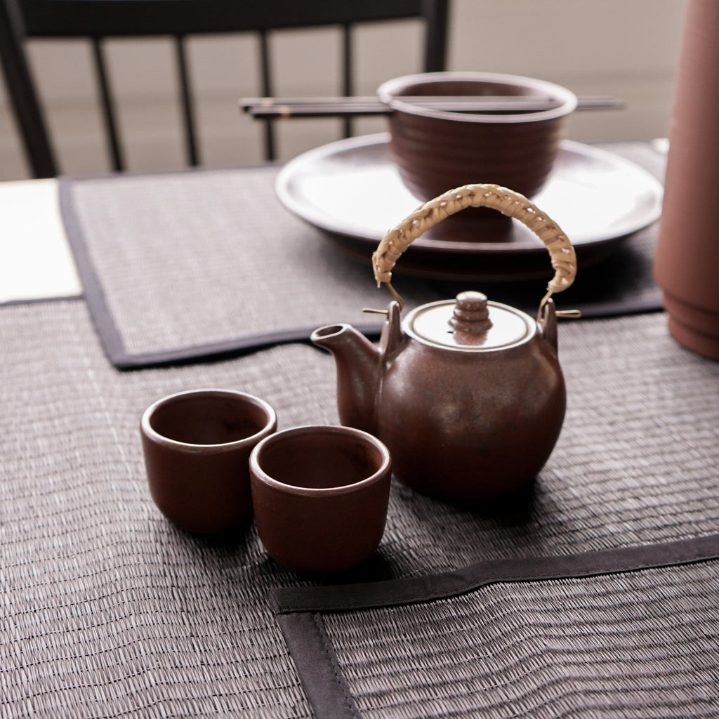 Handmade Chinese Teapot Set with 2 Cups.