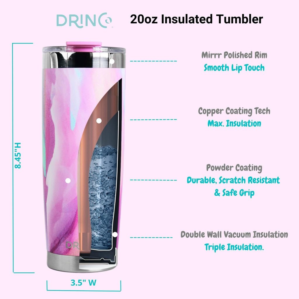 DRINCO®  20oz Insulated Tumbler w/Spill Proof Lid, 2 Straws (Galaxy).