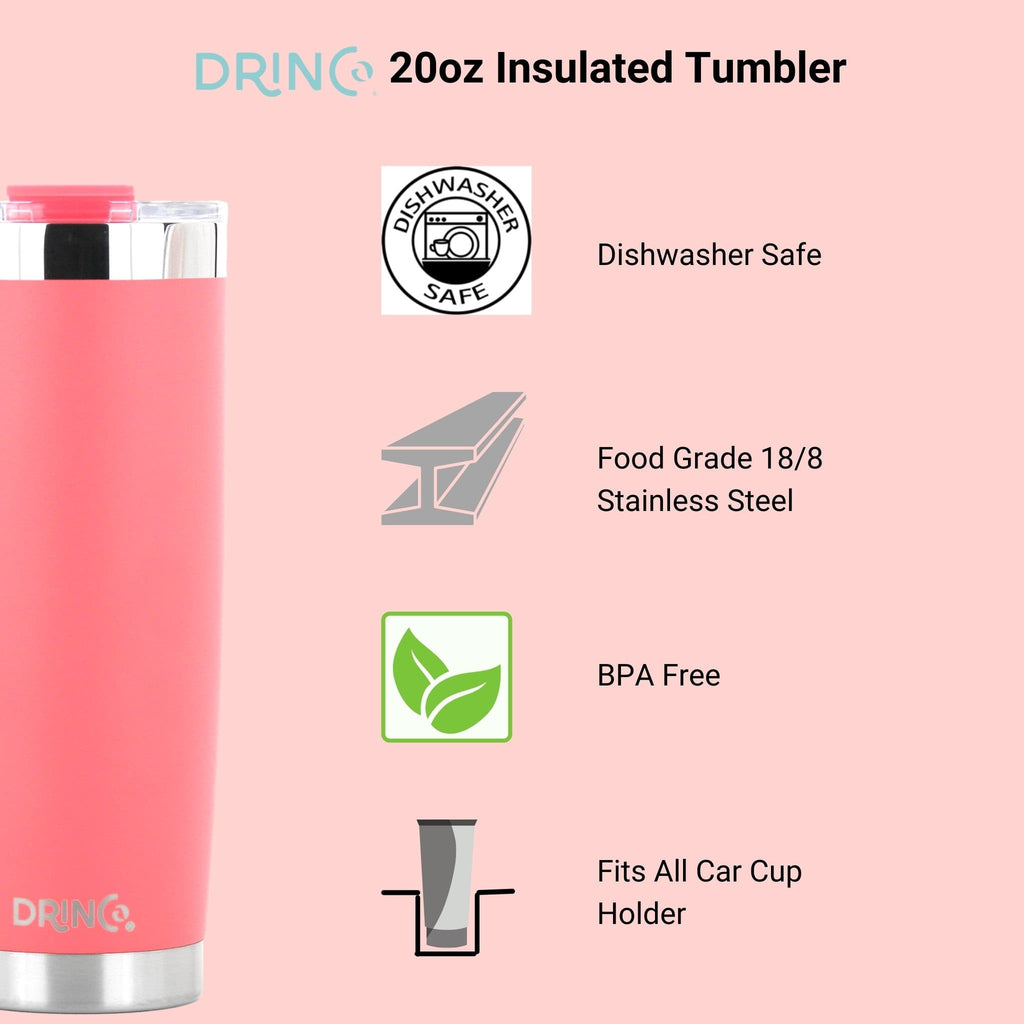 DRINCO®  20oz Insulated Tumbler w/Spill Proof Lid (Coral Paradise).
