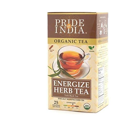 Organic Energize Herb Tulsi Black Tea Bags - Pack of 6.