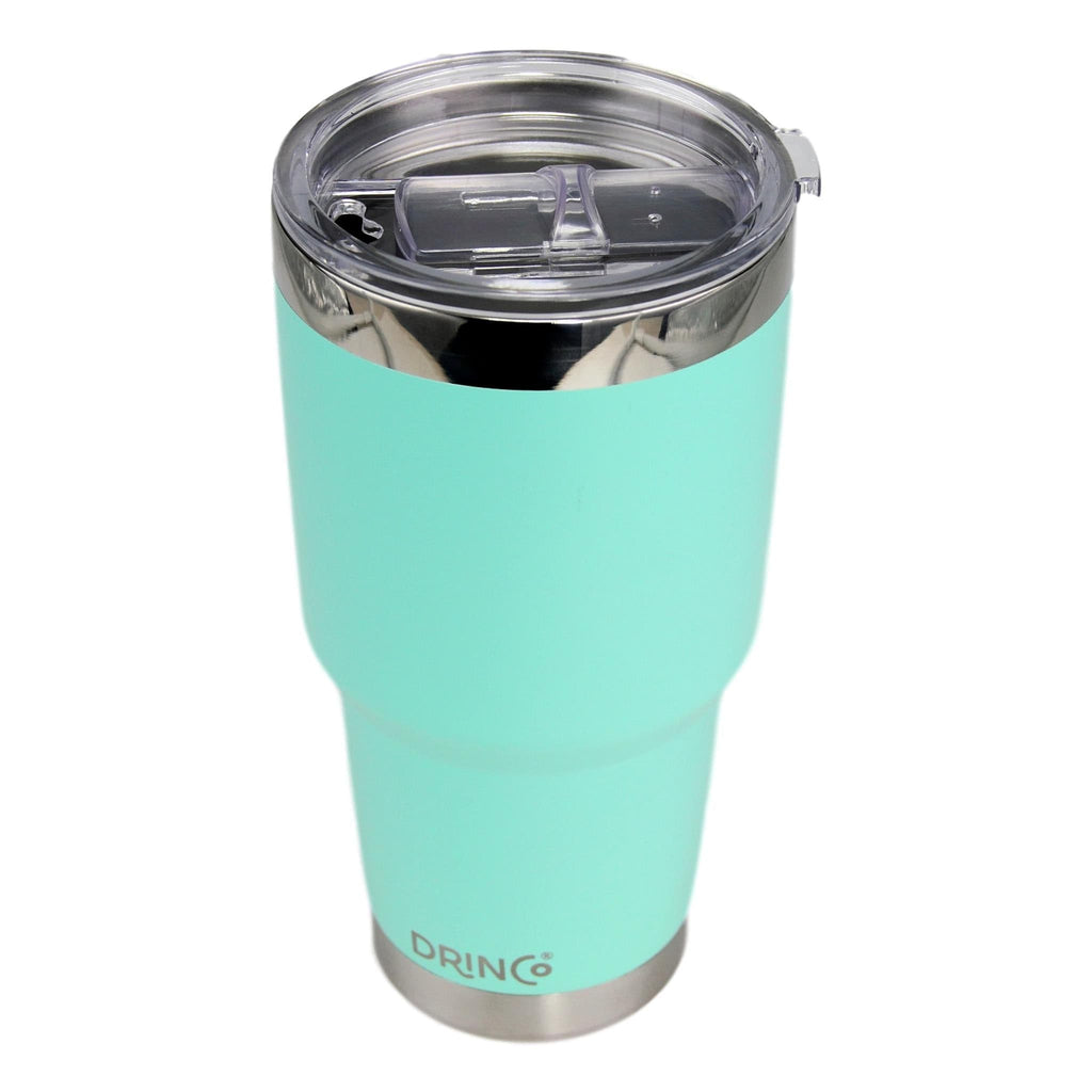 DRINCO® 30oz Insulated Tumbler Spill Proof Lid w/2 Straws (Teal).