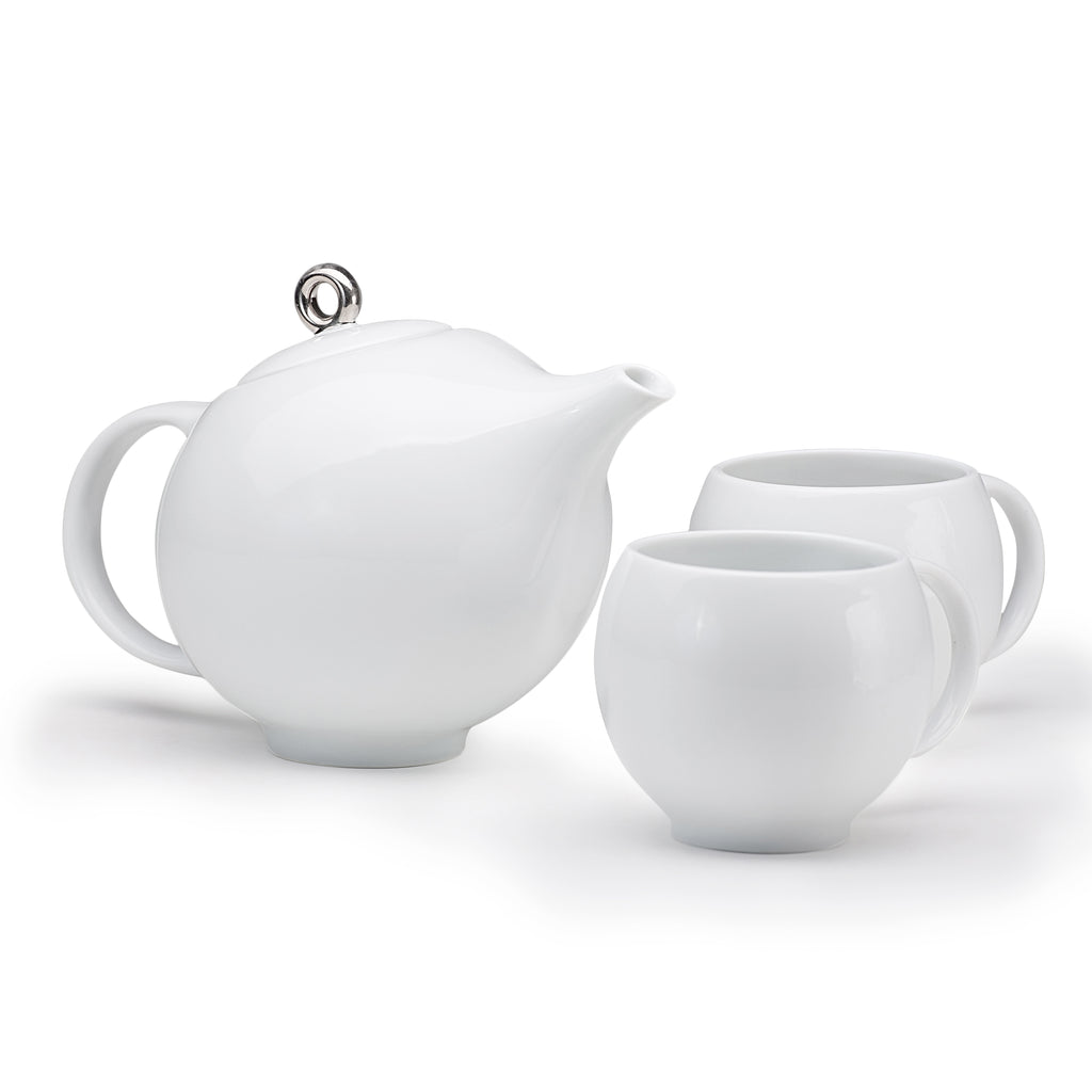 EVA 3-piece teaset - White porcelain.
