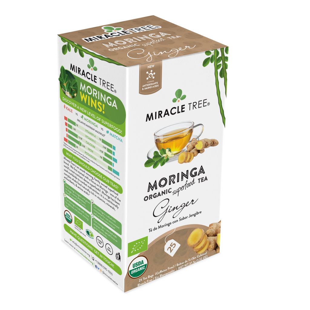 Miracle Tree Organic Moringa Tea Ginger.