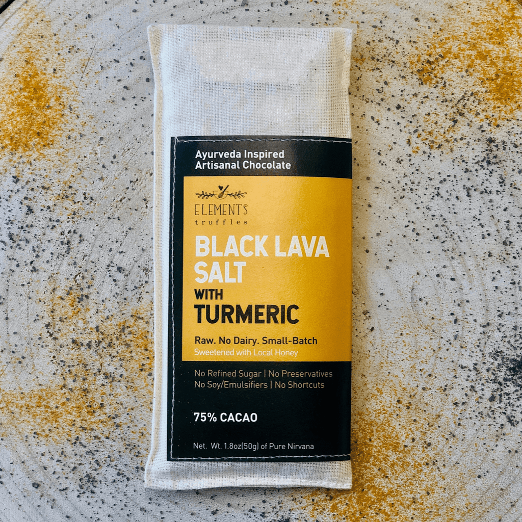 Black Lava Salt with Turmeric Chocolate Bar - Pack of 3.