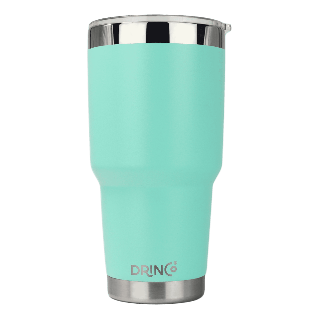 DRINCO® 30oz Insulated Tumbler Spill Proof Lid w/2 Straws (Teal).