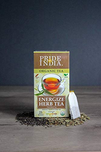 Organic Energize Herb Tulsi Black Tea Bags - Pack of 6.