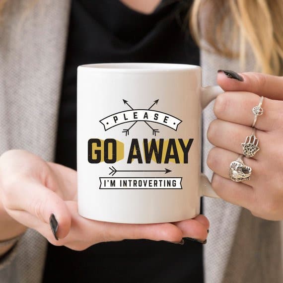 Funny Coffee Mug, Please Go Away I'm Introverting,.