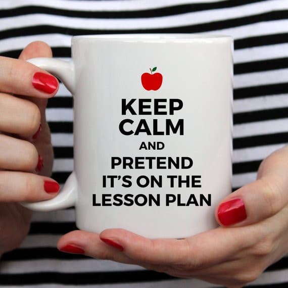 Funny Coffee Mug, Keep Calm and Pretend It's On.