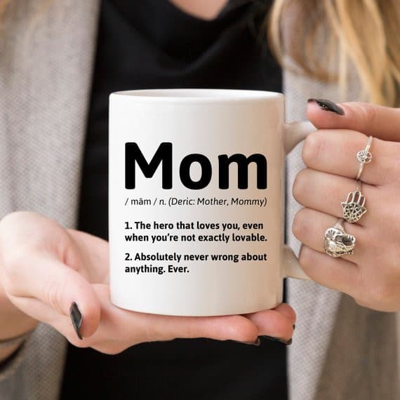 Mom Definition - 11oz White Ceramic Coffee Mug -.