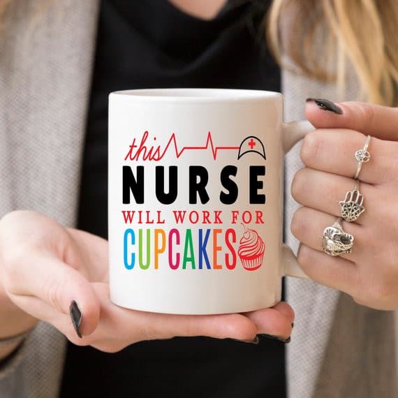 Funny Nurse Mug - This Nurse Will Work For.