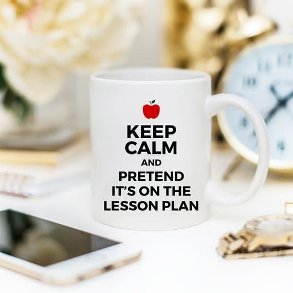 Funny Coffee Mug, Keep Calm and Pretend It's On.