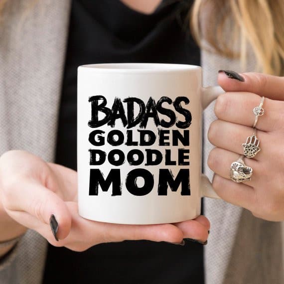 Funny Goldendoodle Mug - Badass Goldendoodle MOM -.